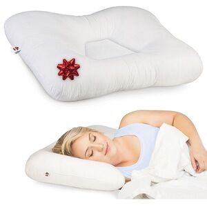 Set of Two Queen White Pillows inserts ergonomic core cervical support pillows